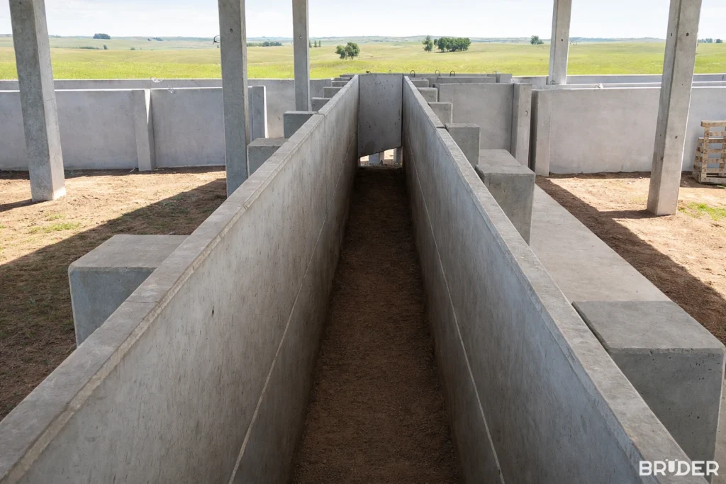 Mangueira pré-moldada agropecuária em Jaguarão - Bruder Pré-moldados pocilga pré-moldada com estrutura de concreto para suinocultura