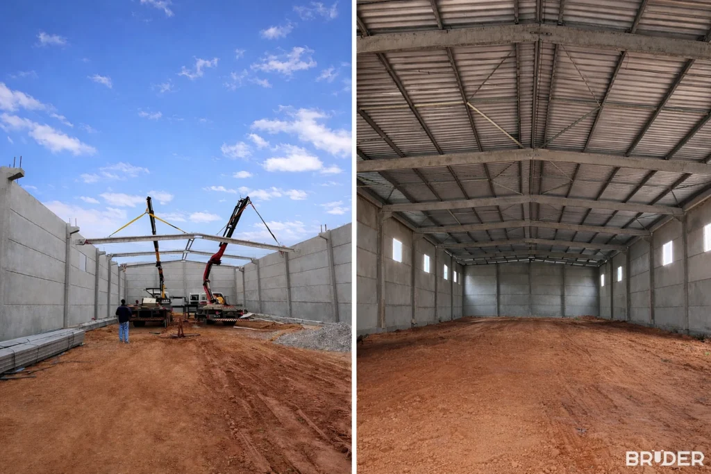 Pavilhão pré-moldado comercial em Capão do Leão - Bruder Pré Moldados
