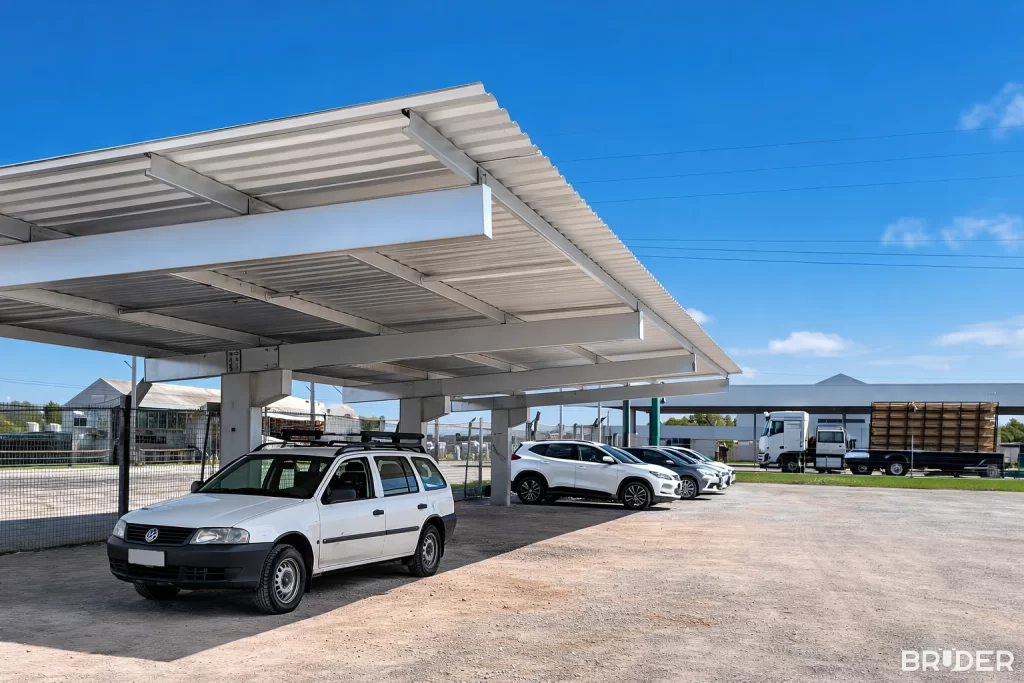 Estrutura pré-moldada garagem em Rio Grande - Bruder Pré-moldados