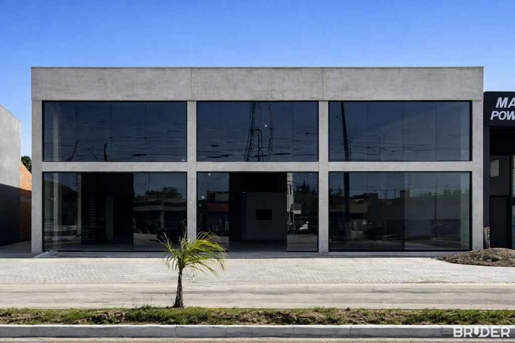 Loja pré-moldada comercial em Pelotas - Bruder Pré Moldados
