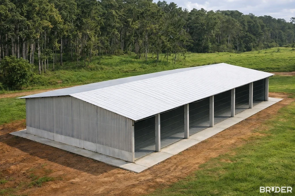 Pavilhão pré-moldado agrícola em Bagé - Bruder Pré-moldados